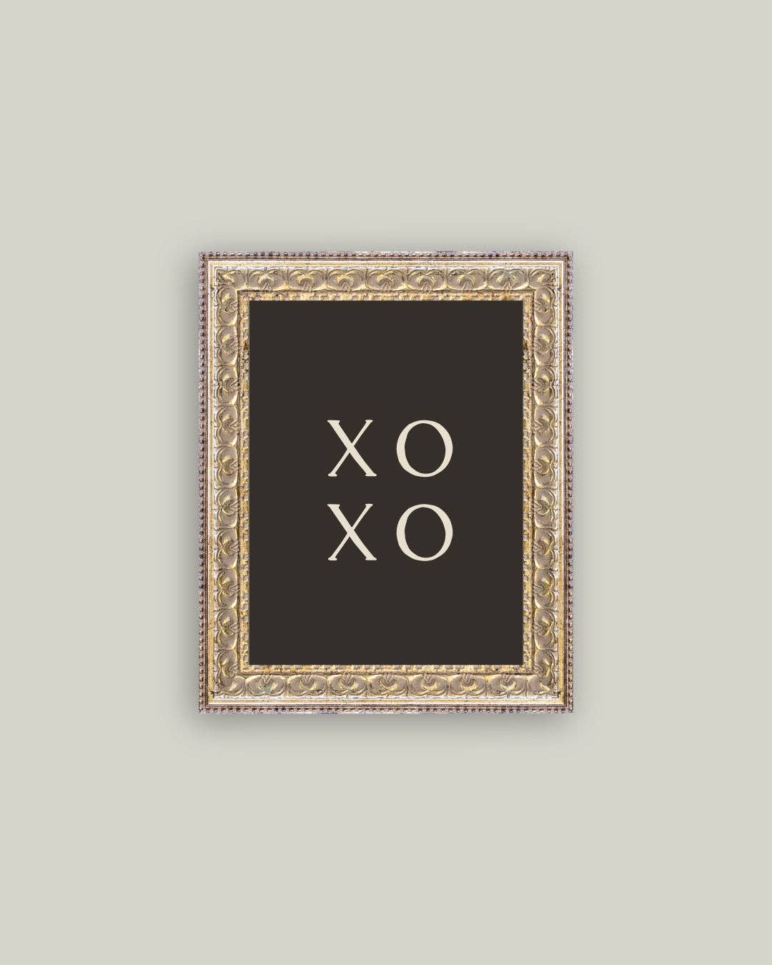 XOXO Black Back Framed Antique Art