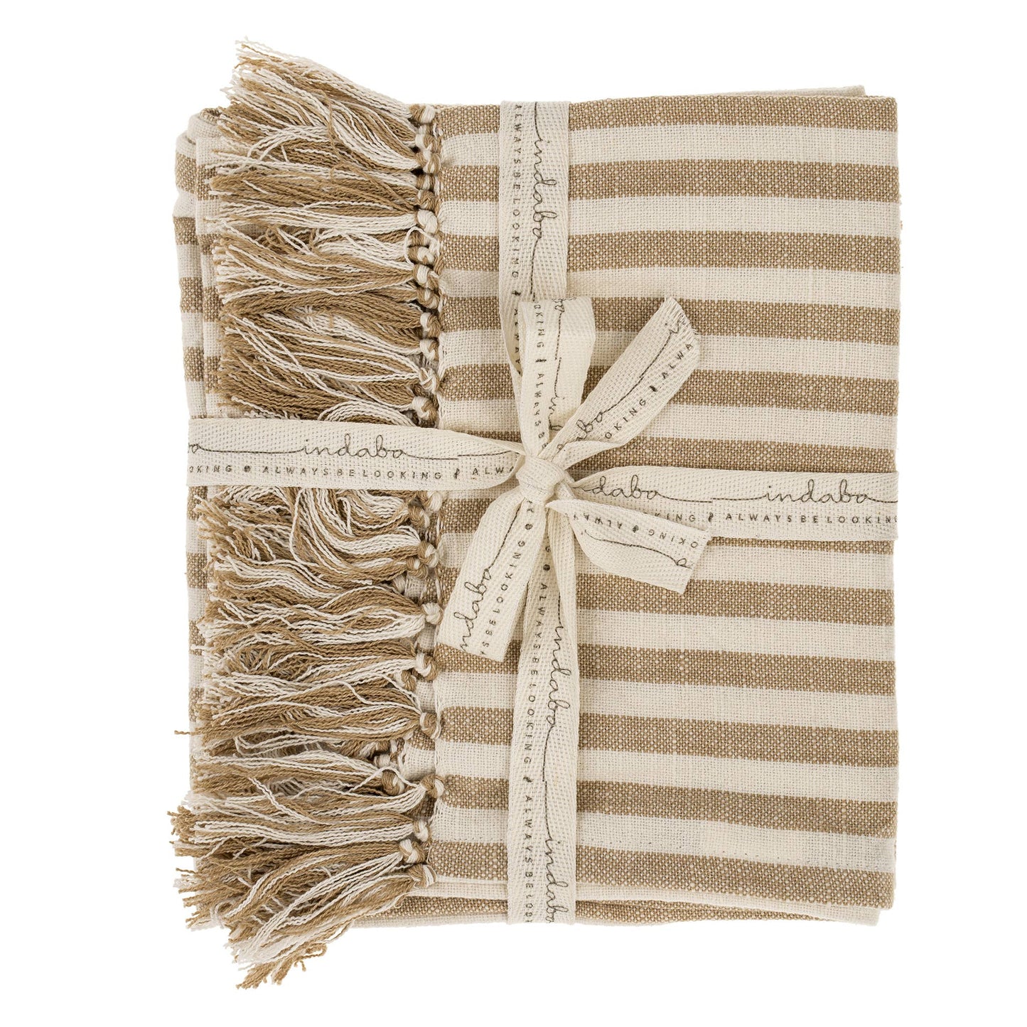 Bengal Stripe Hand Towels - Warm Sand