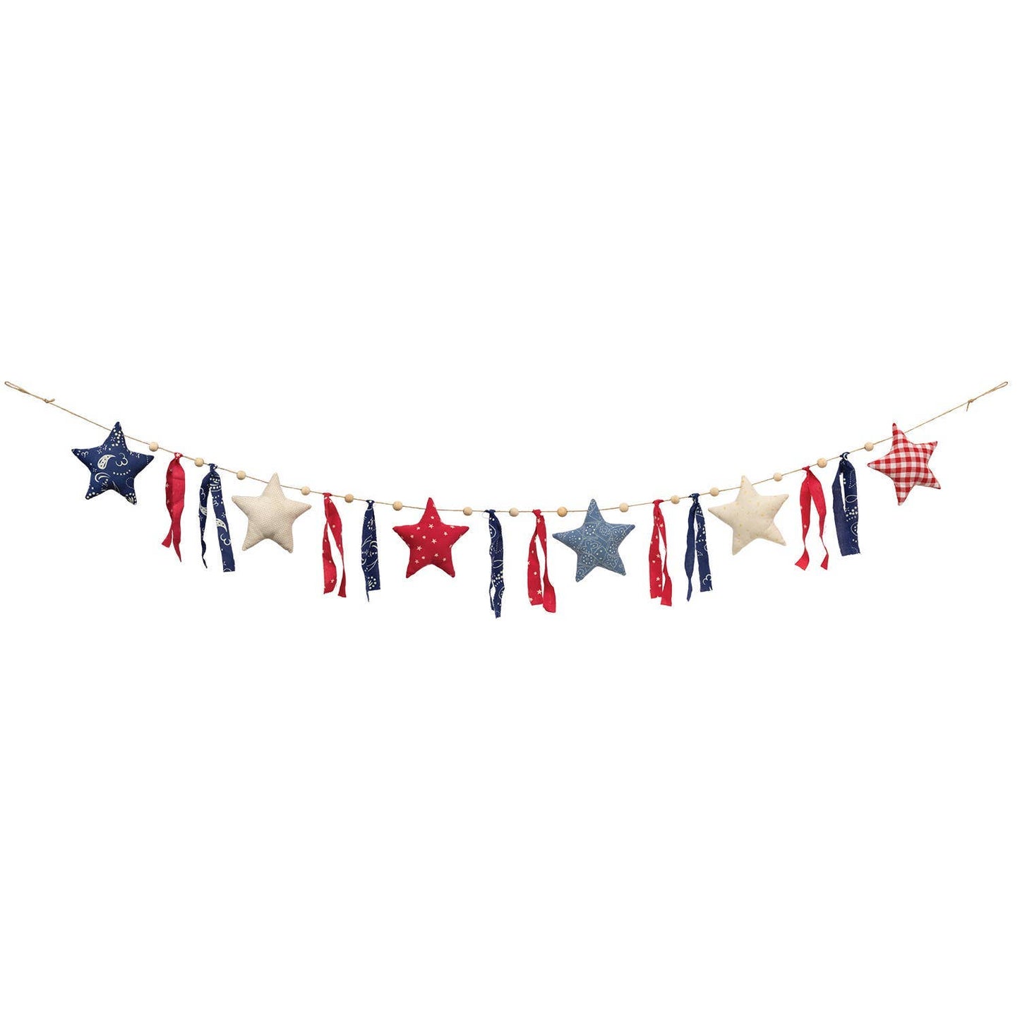 Fabric Star Garland - 5 Ft.