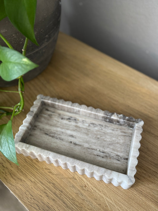 Marble Scalloped Tray
