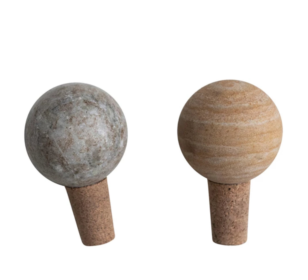 Marble & Cork Bottle Stopper