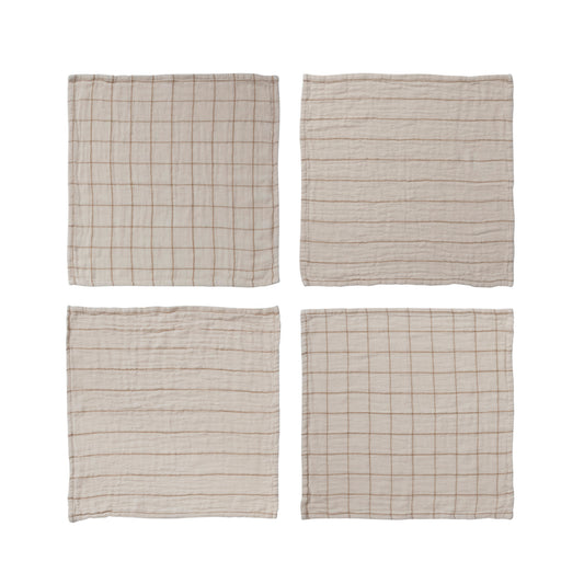 Grid + Stripe Cloth Napkins