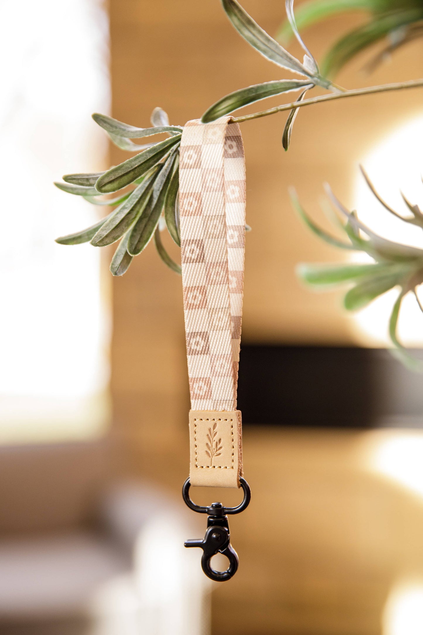 Floral Check Wristlet