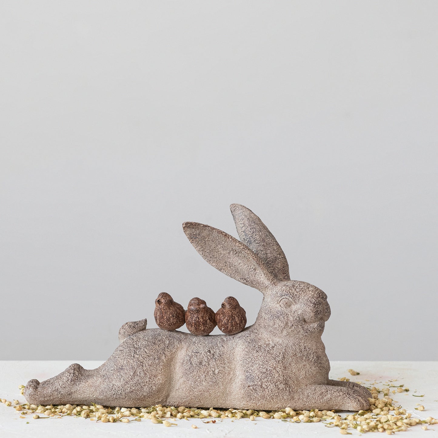 Lying Rabbit With Birds
