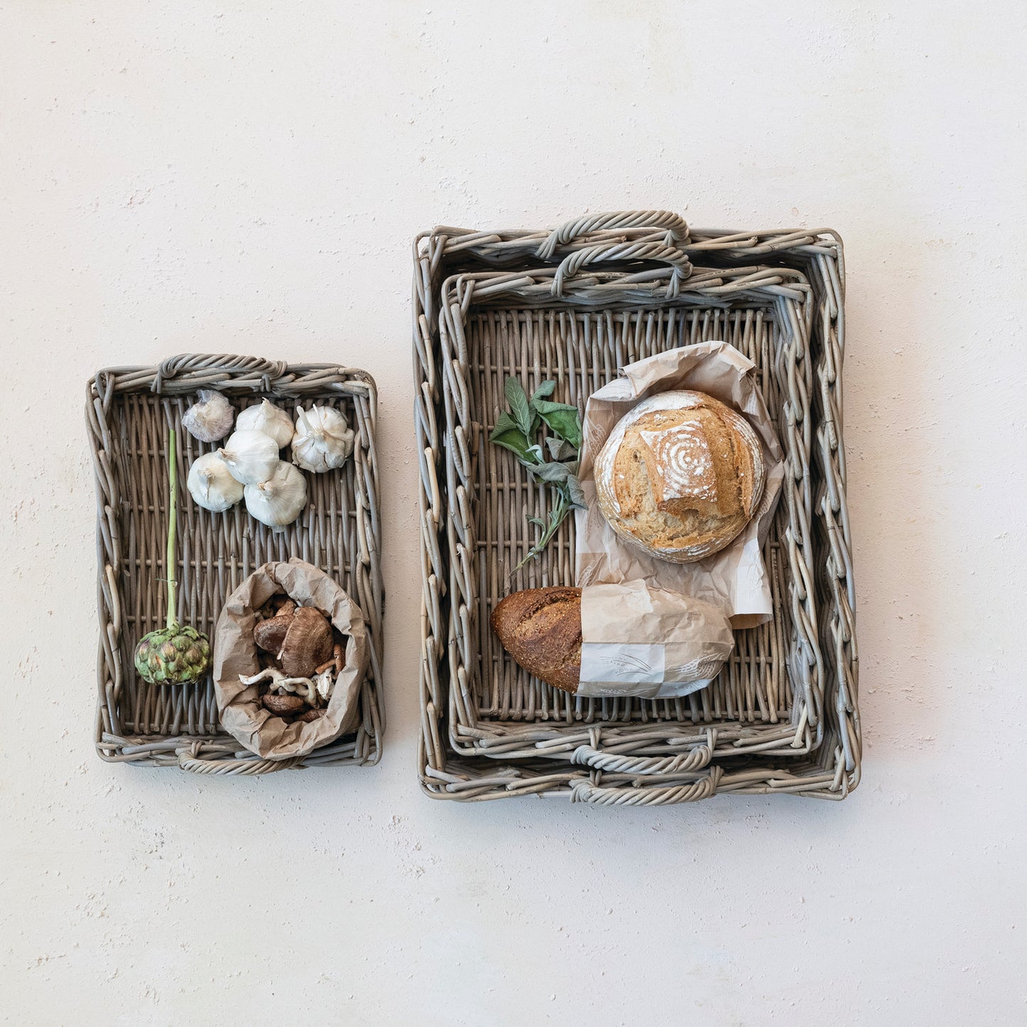 Woven Rattan Trays
