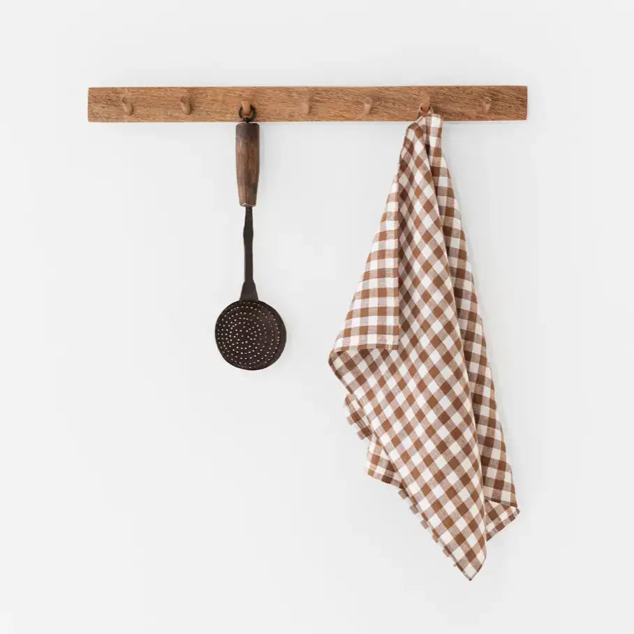 Cinnamon Gingham Tea Towel