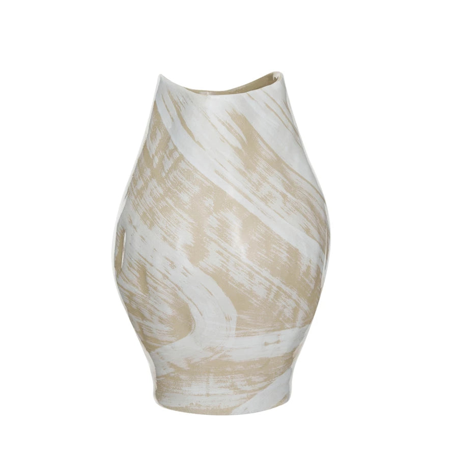 Hand- Painted Stoneware Vase