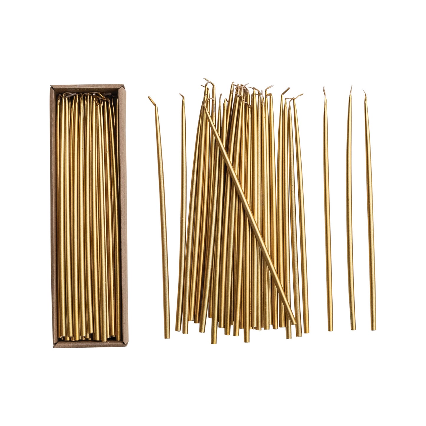 Unscented Thin Taper Candles in Box, Set of 36