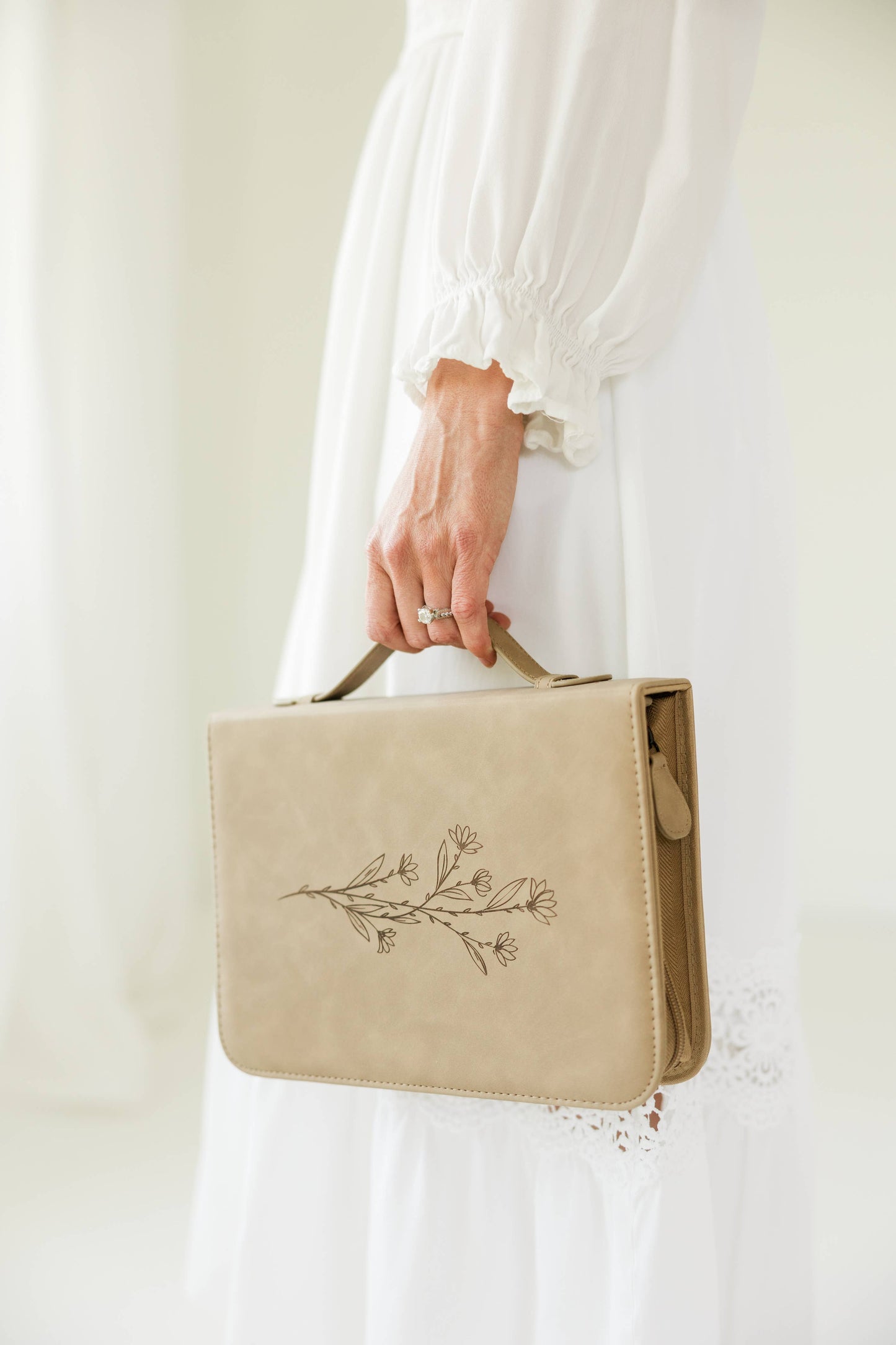 Bible Cover, Bible Case, Book Holder, Floral, Debossed