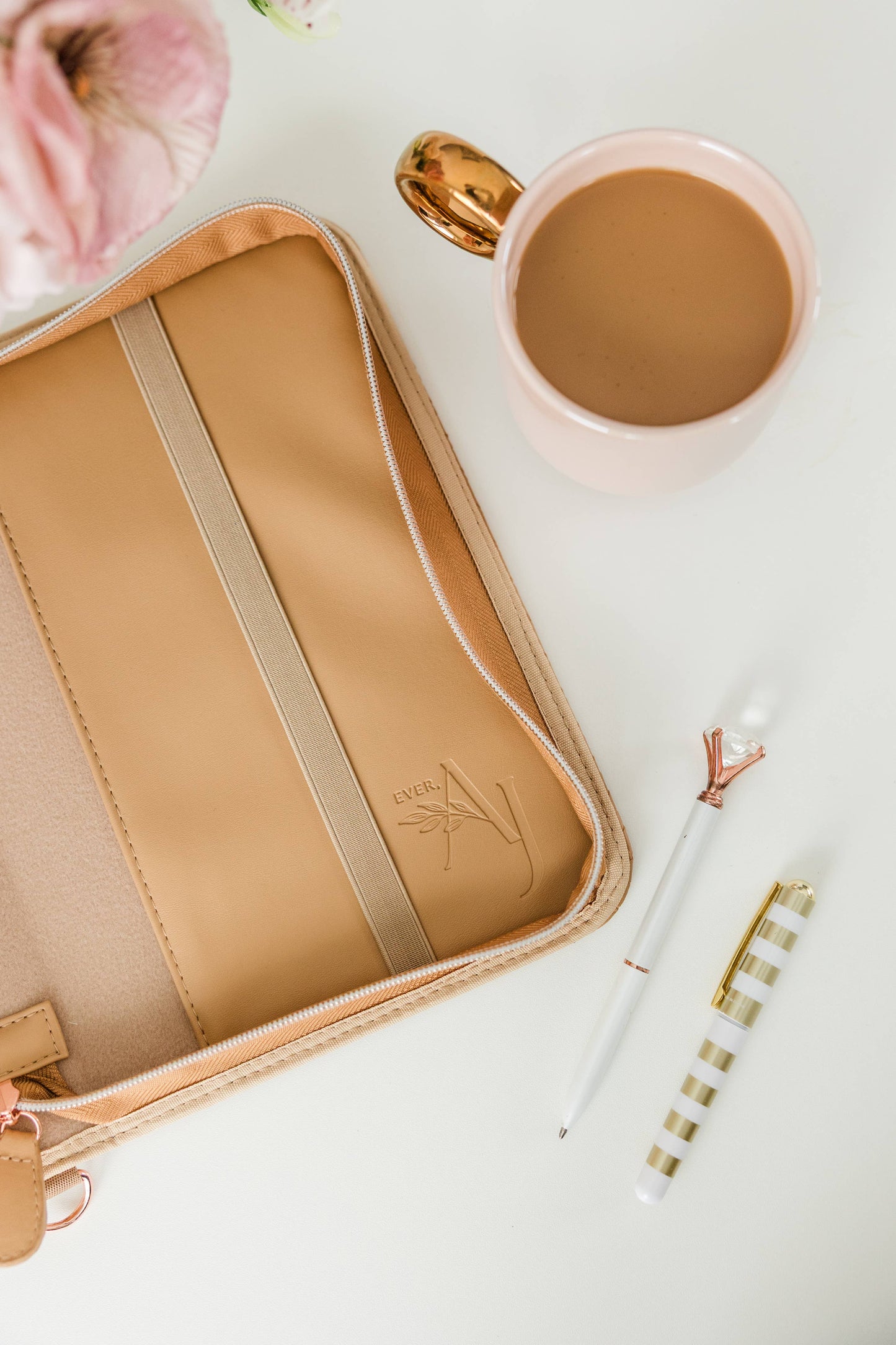 Bible Cover, Weave Bible Case, Crossbody CARAMEL