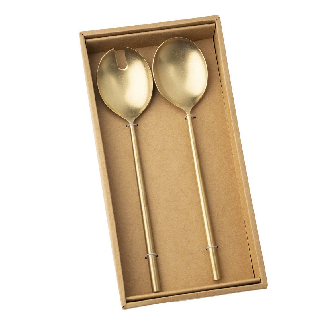 Tides Salad Servers S/2 Tumbled Gold