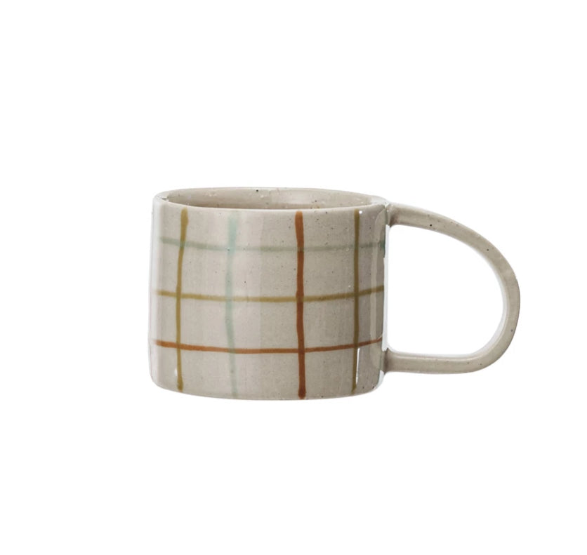 Check Stoneware Mug