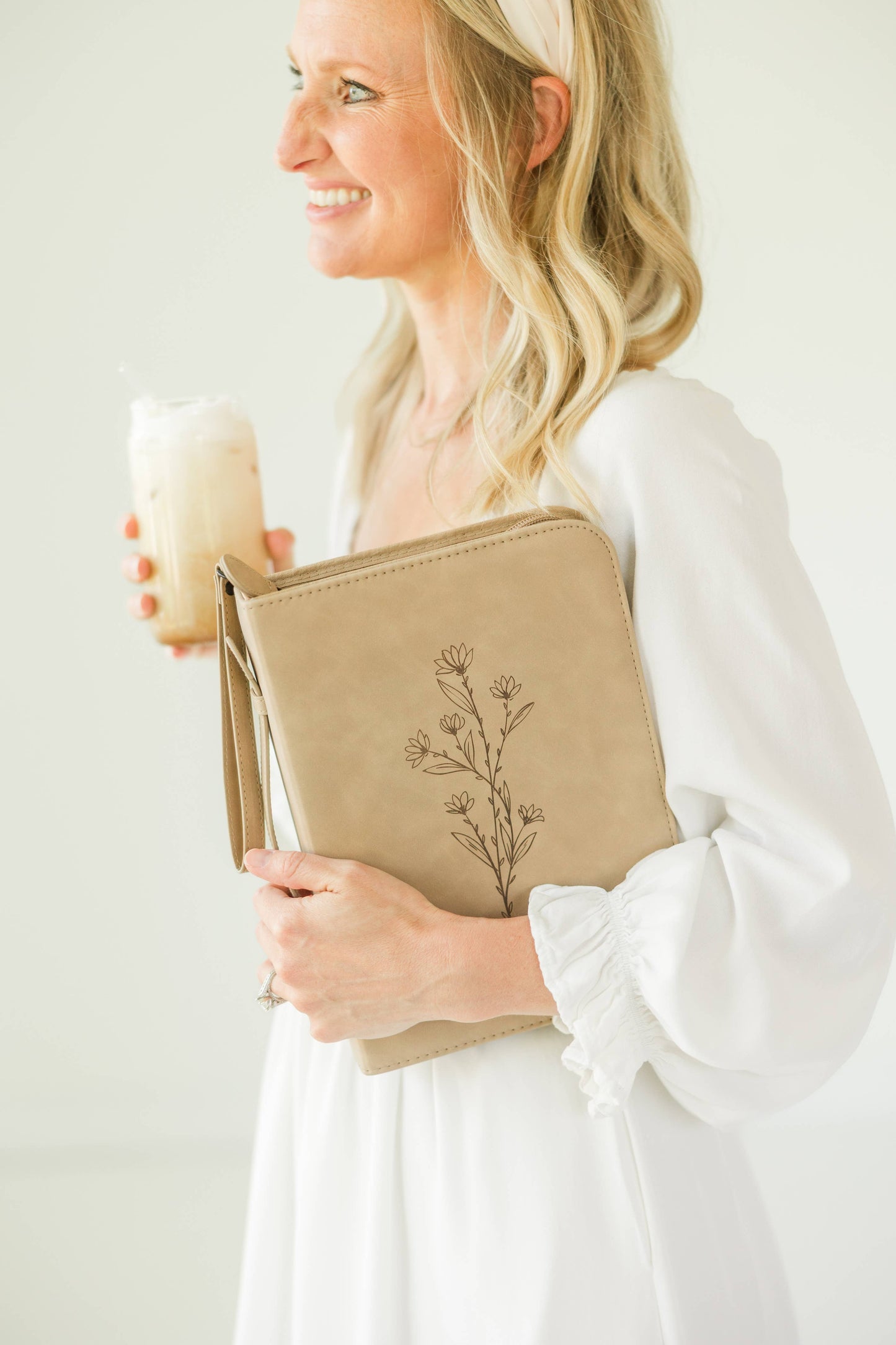 Bible Cover, Bible Case, Book Holder, Floral, Debossed