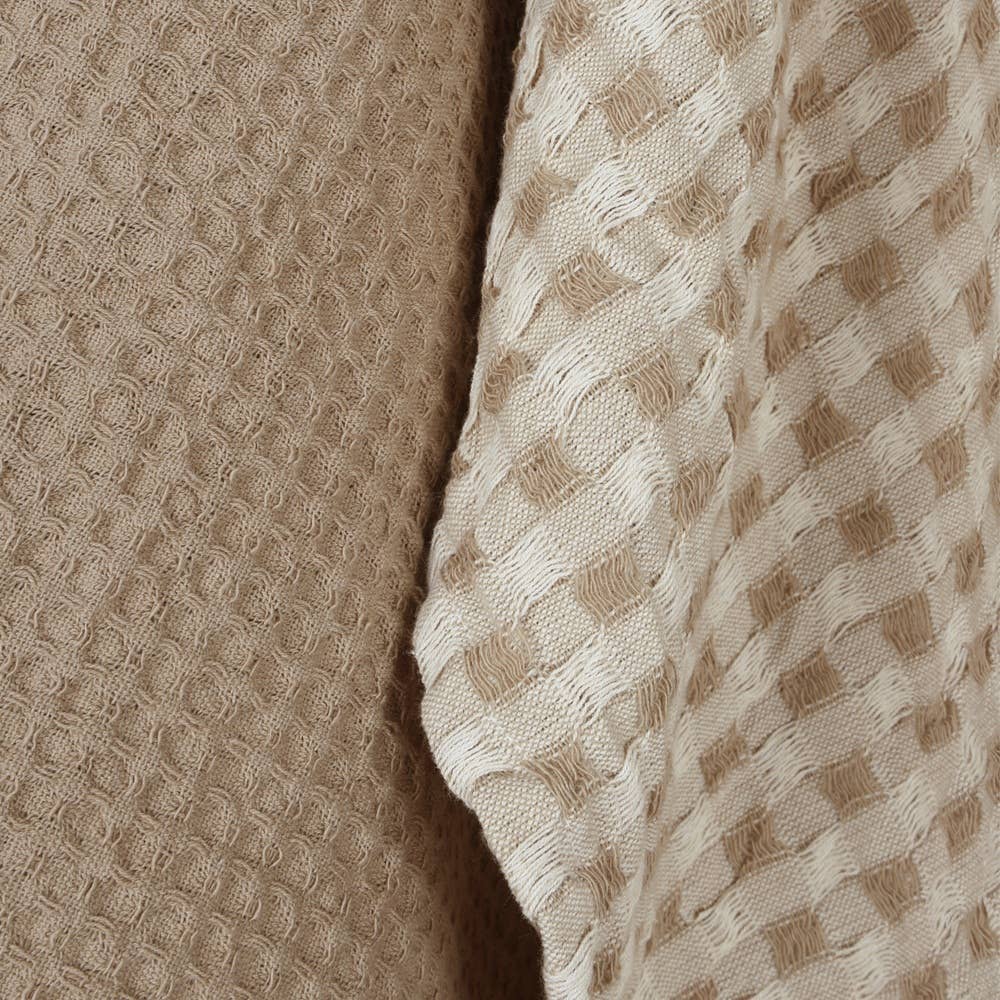 Waffle Tea Towel Set of 2 - Taupe