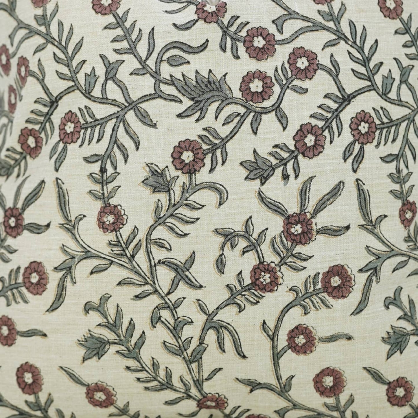 Crafted Block Print Linen Blend Pillow Cover - Shehjan