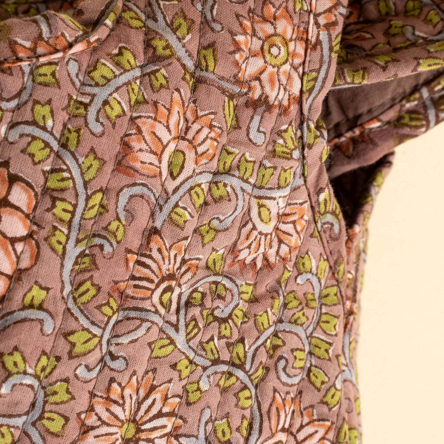 Block Print Knot Vanity Bag, Peach
