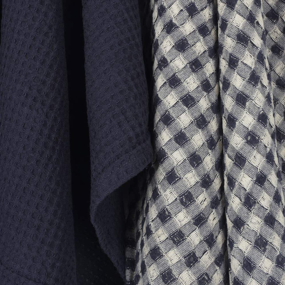Waffle Tea Towel Set of 2 - Royal Blue