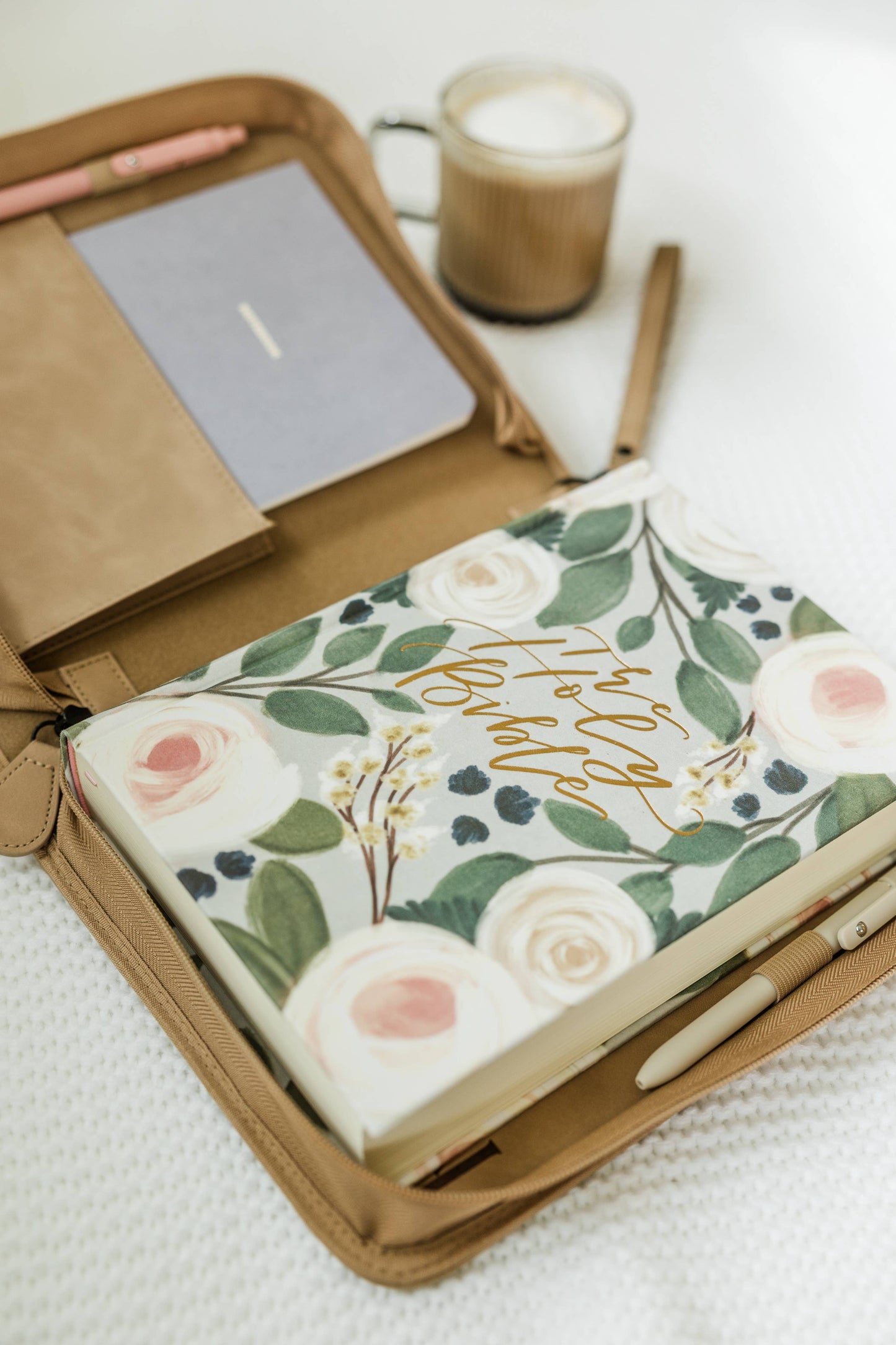 Bible Cover, Bible Case, Book Holder, Floral, Debossed