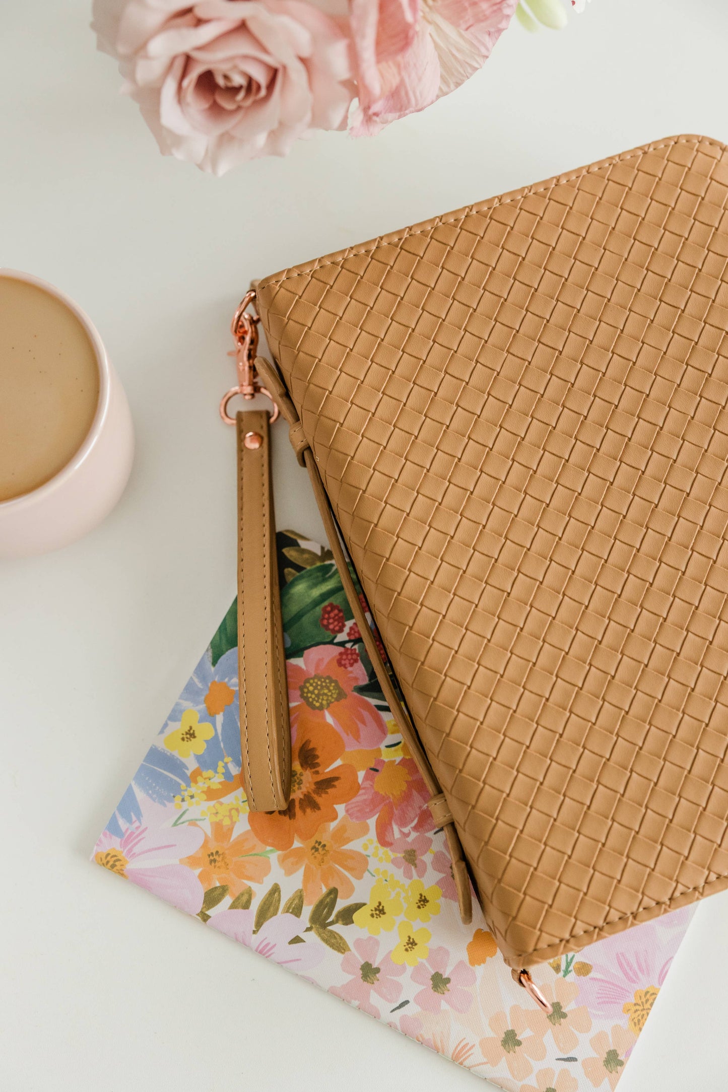 Bible Cover, Weave Bible Case, Crossbody CARAMEL