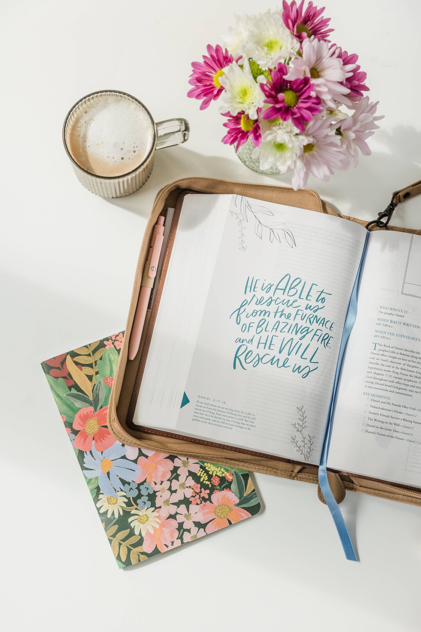 Bible Cover, Bible Case, Book Holder, Floral, Debossed