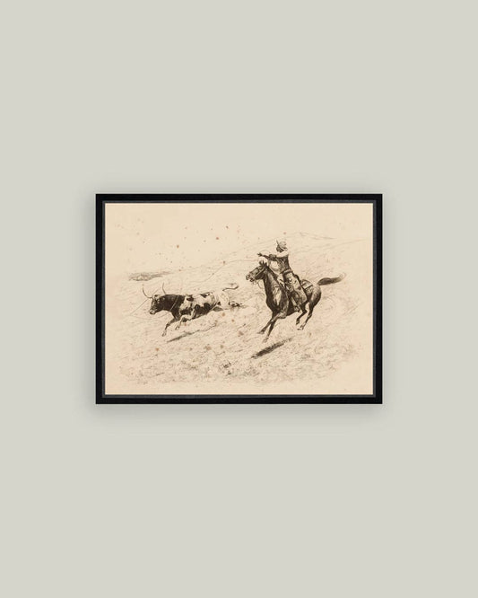The Long Throw Framed Antique Art