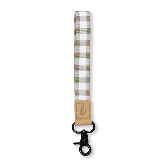 Brown Check Wristlet