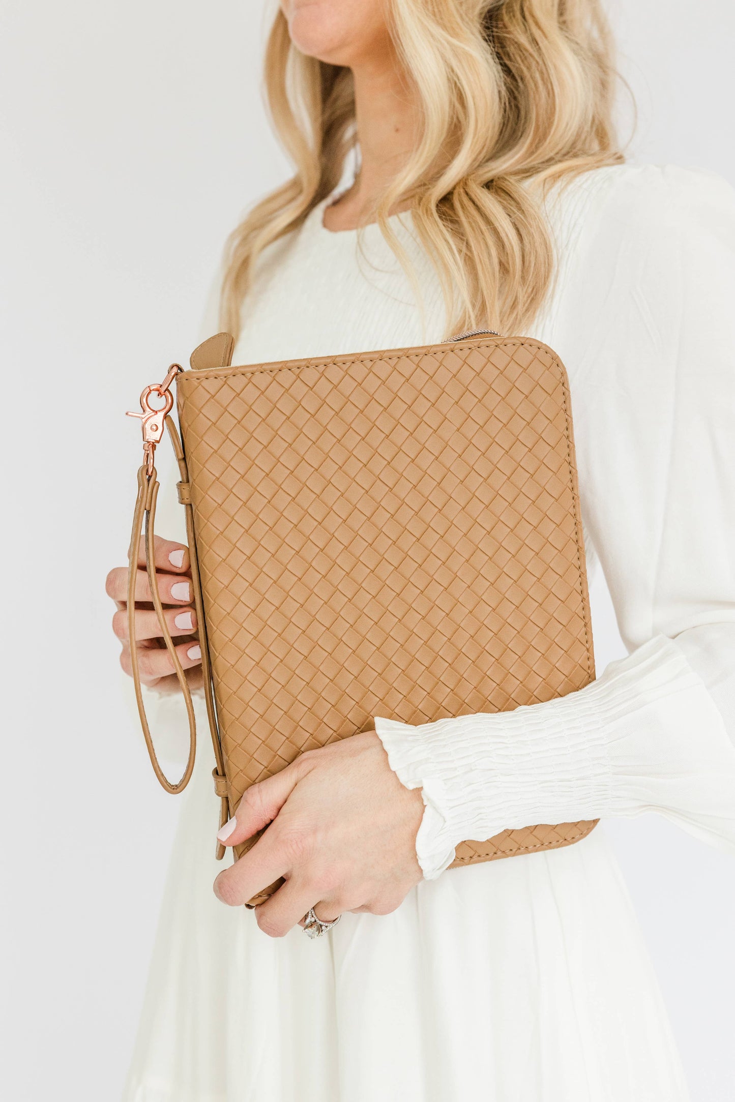 Bible Cover, Weave Bible Case, Crossbody CARAMEL