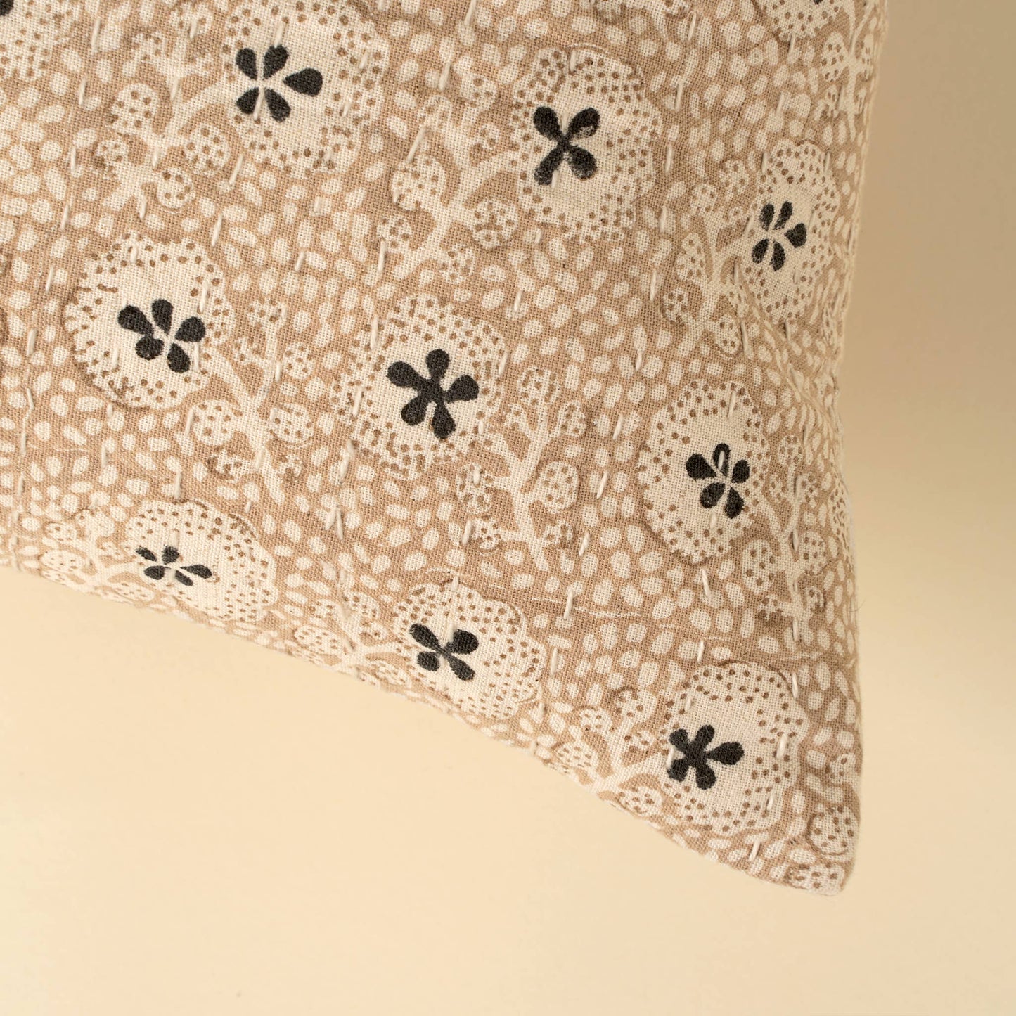 Clover Kantha Pillow 14x31