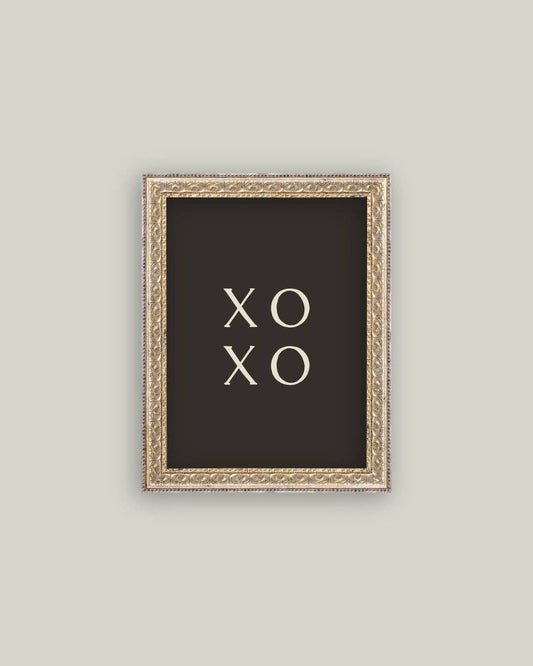 XOXO Black Back Framed Antique Art