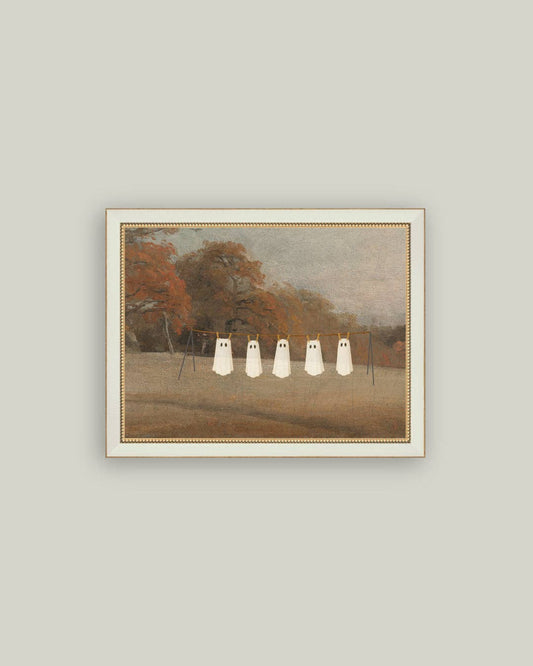 Haunted Laundry Framed Antique Art