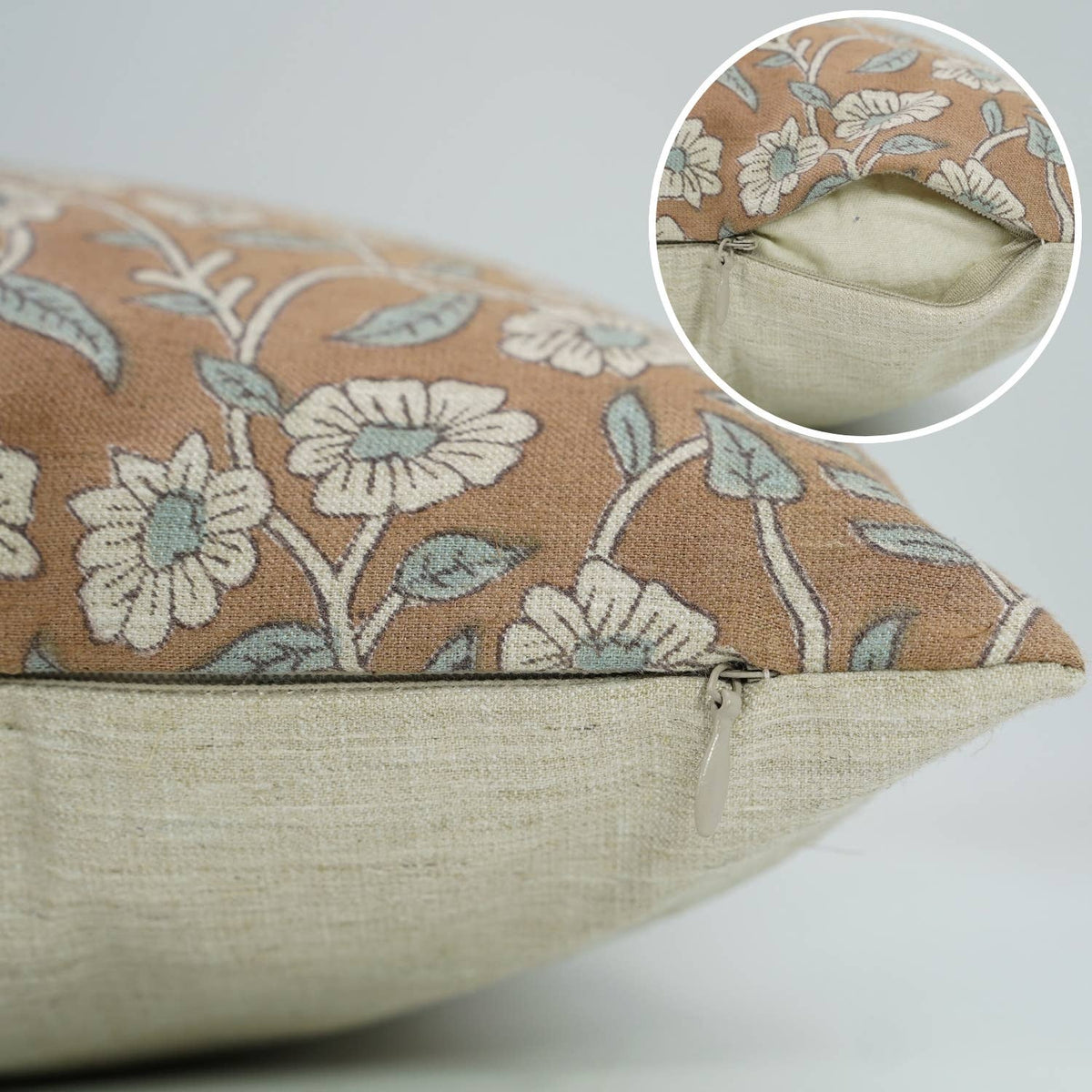 Rusty Block Print Pillow Cover