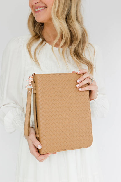 Bible Cover, Weave Bible Case, Crossbody CARAMEL