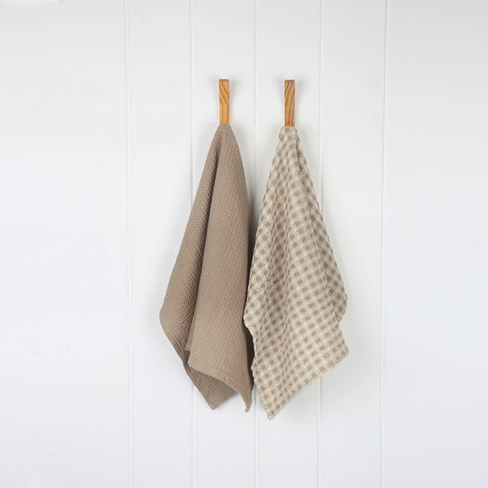 Waffle Tea Towel Set of 2 - Taupe