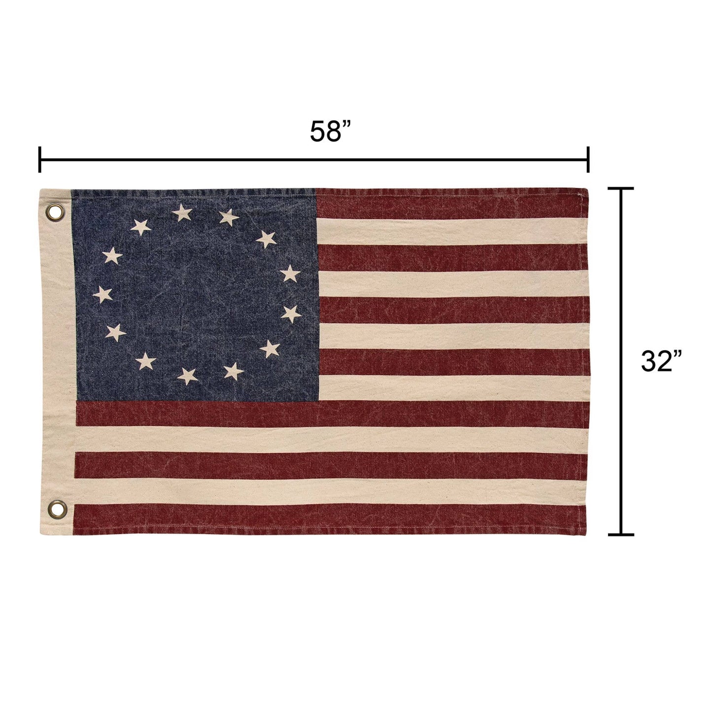 Stonewashed Betsy Ross Flag 32" x 58"