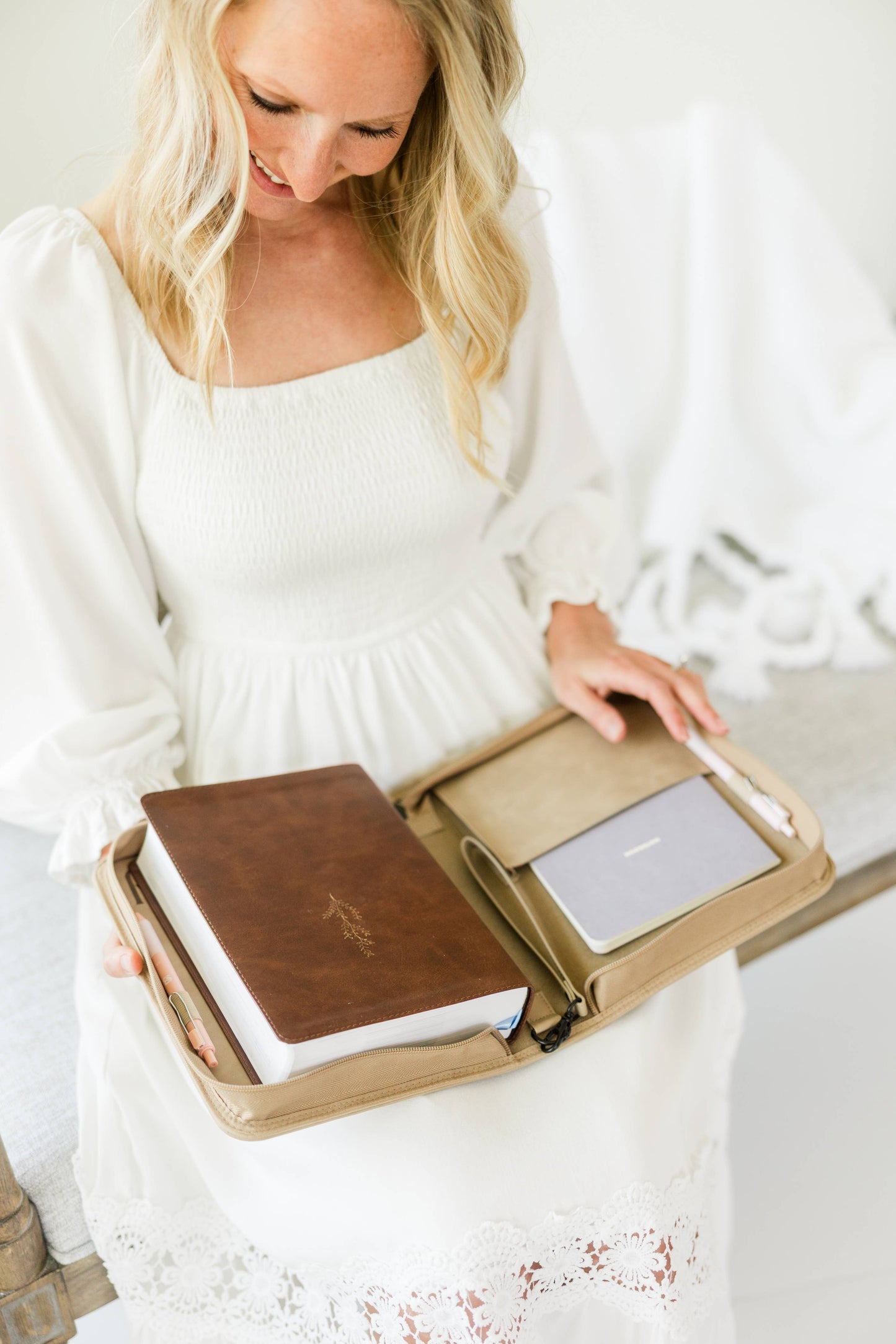 Bible Cover, Bible Case, Book Holder, Floral, Debossed