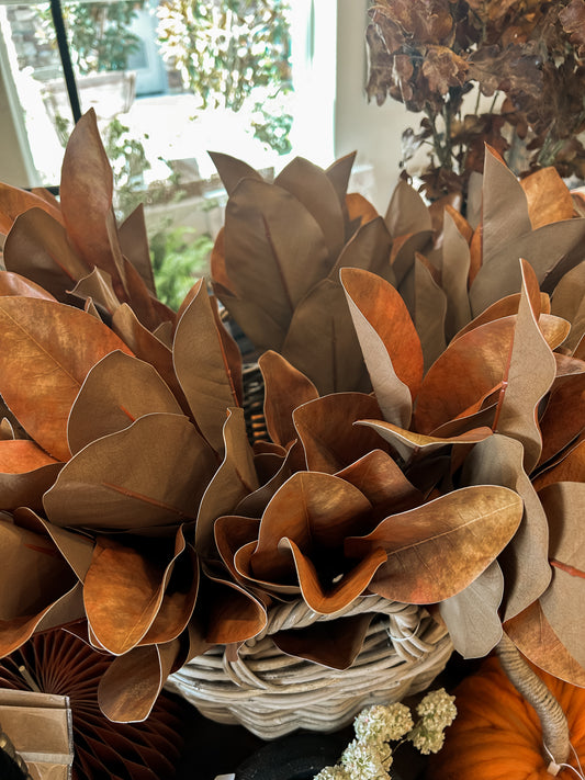 21” Faux Golden Magnolia Leaf