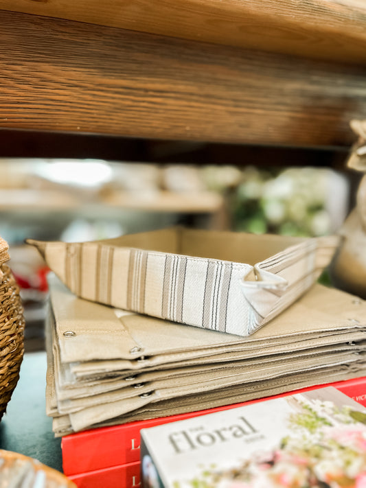 Woven Cotton Bread Basket & Snaps