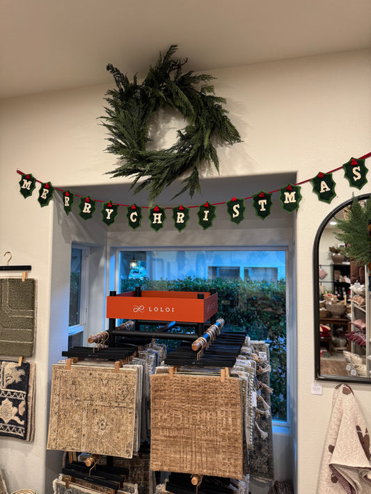 MERRY CHRISTMAS HOLLY FELT GARLAND