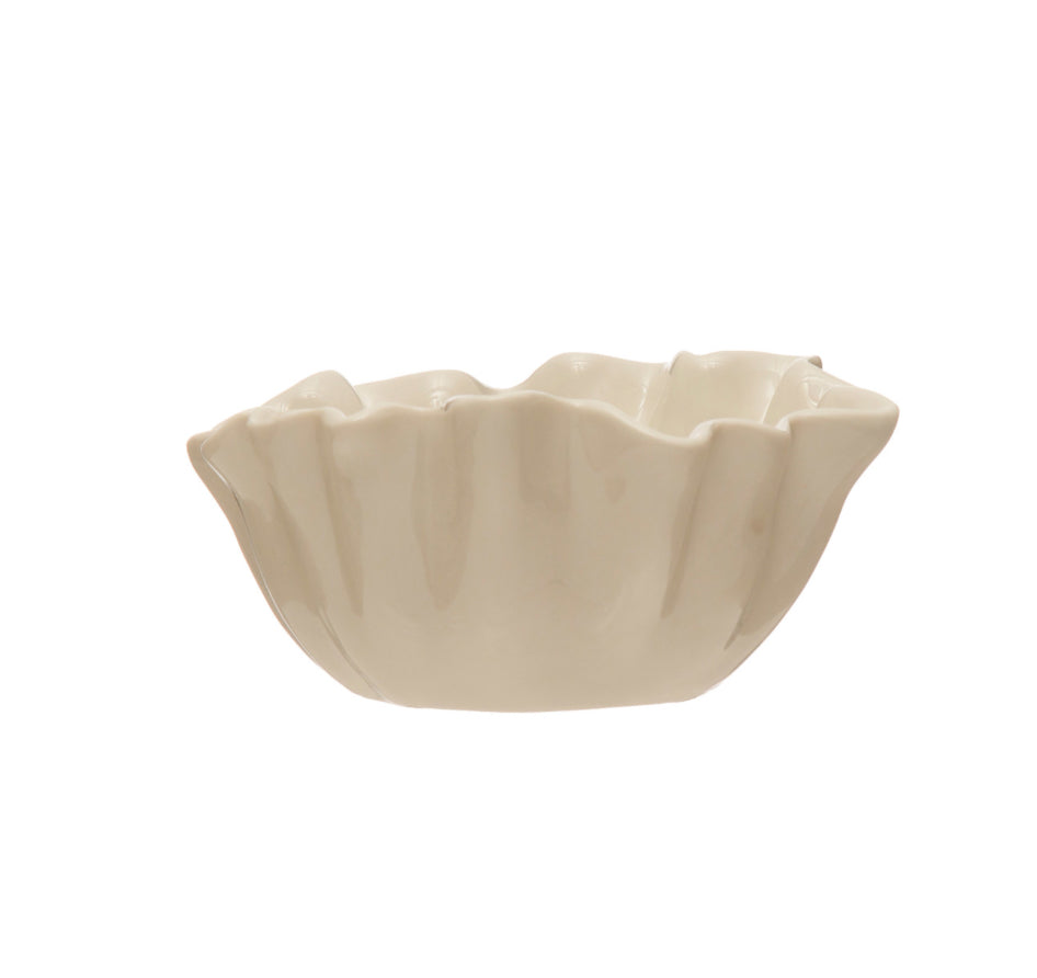 Stoneware fluted bowl