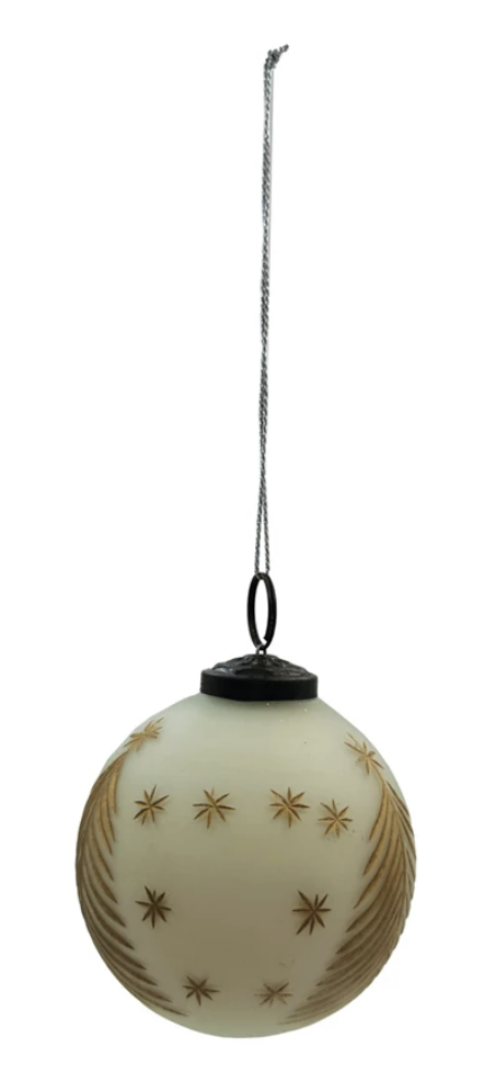 Hand-Painted Glass Ball Ornament