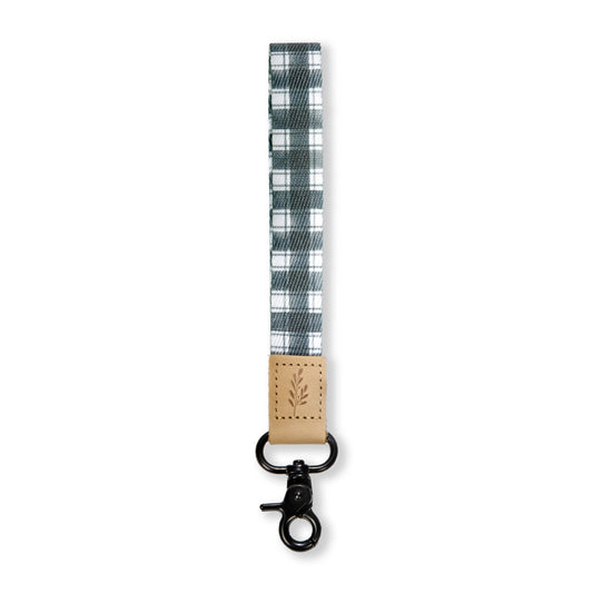 Wristlet Keychain, Wrist Lanyard, Black and White Checkered