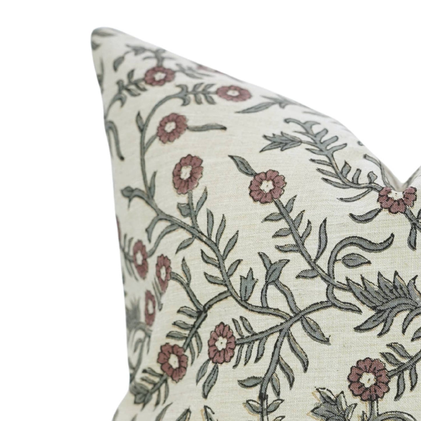 Crafted Block Print Linen Blend Pillow Cover - Shehjan