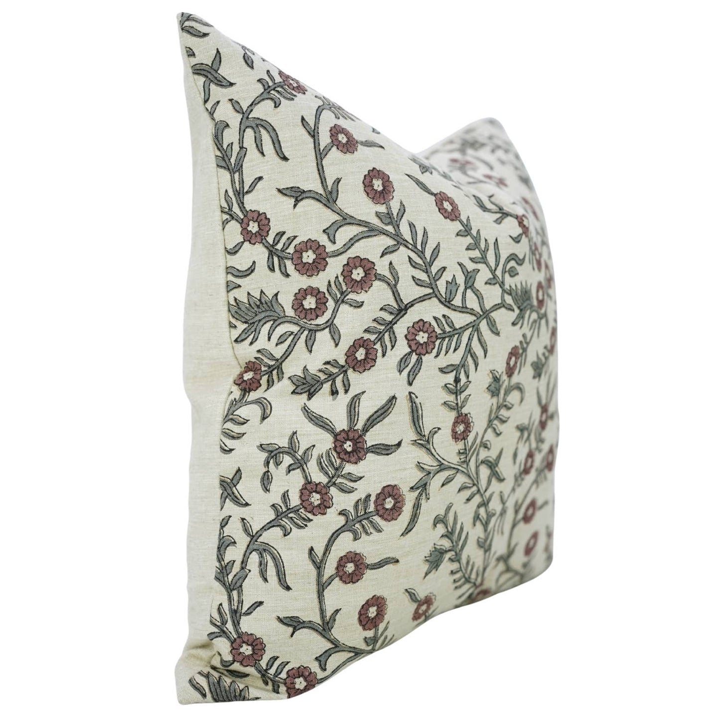 Crafted Block Print Linen Blend Pillow Cover - Shehjan