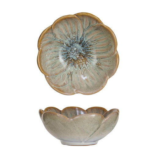 Stoneware Floral Bowl