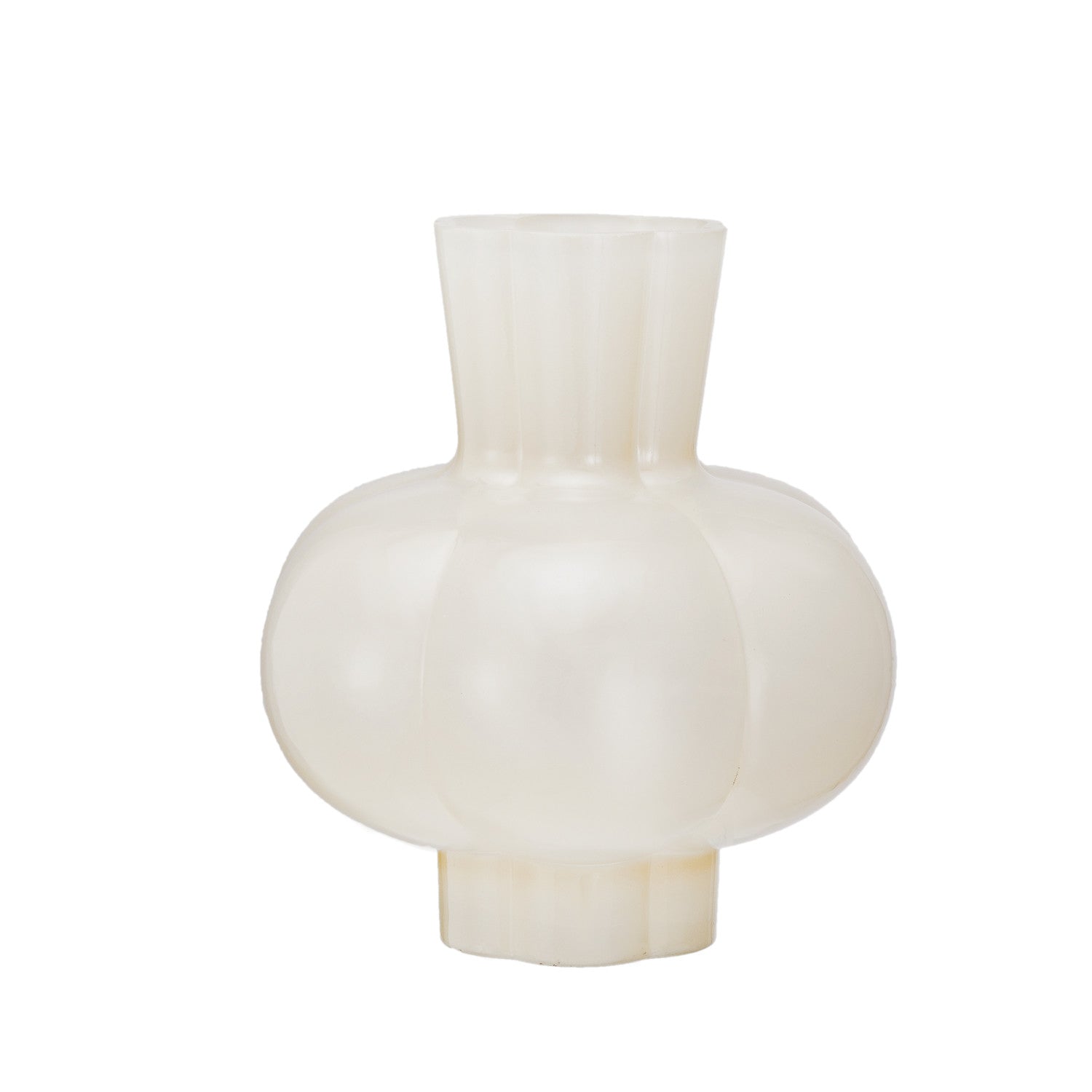 Glass Pleated Vase, Opaque Yellow