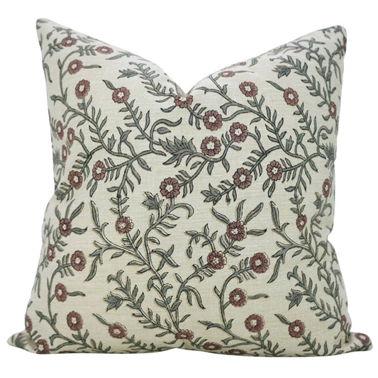 Crafted Block Print Linen Blend Pillow Cover - Shehjan