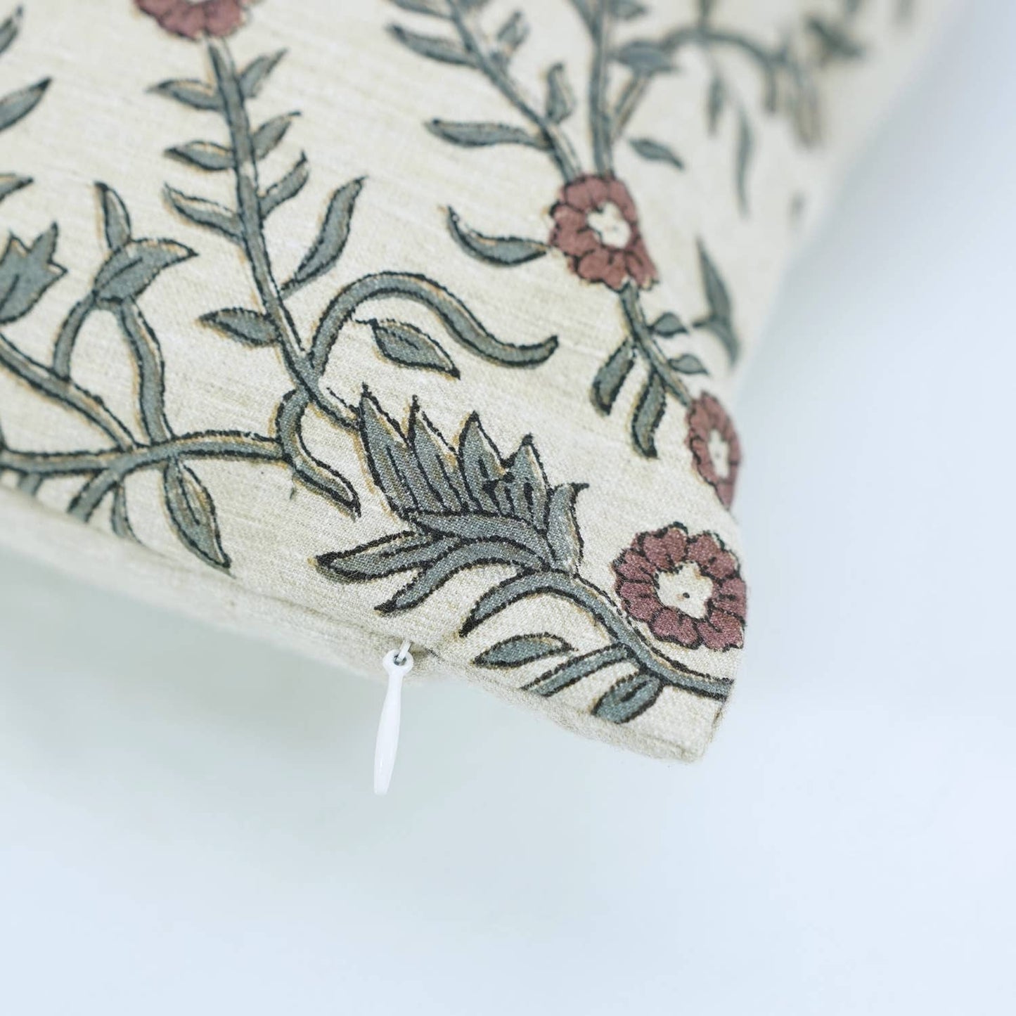 Crafted Block Print Linen Blend Pillow Cover - Shehjan