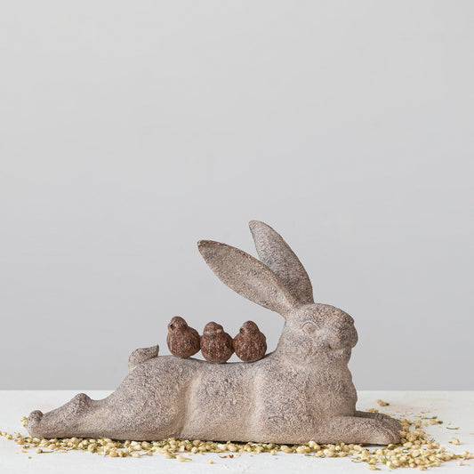 Lying Rabbit With Birds