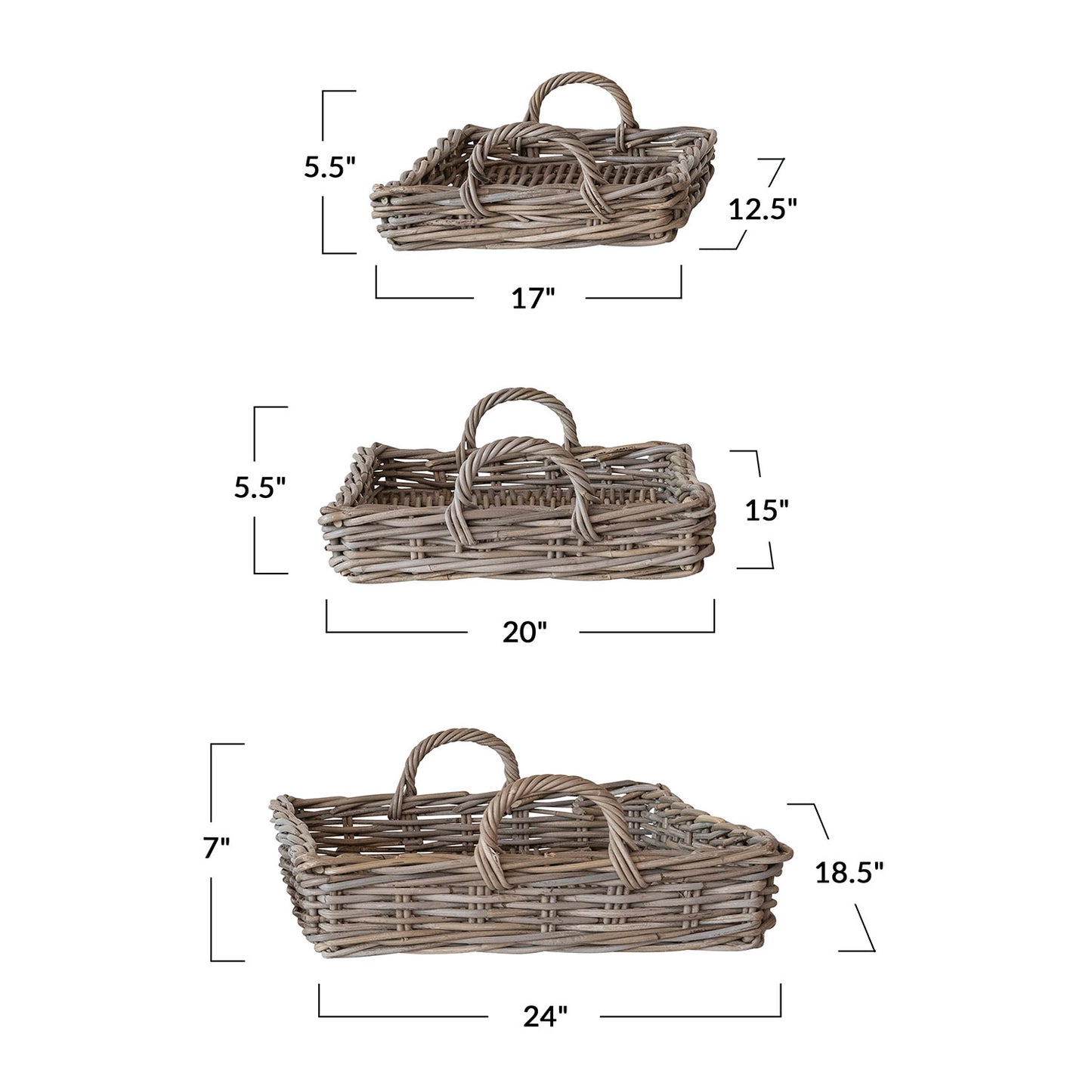 Woven Rattan Trays