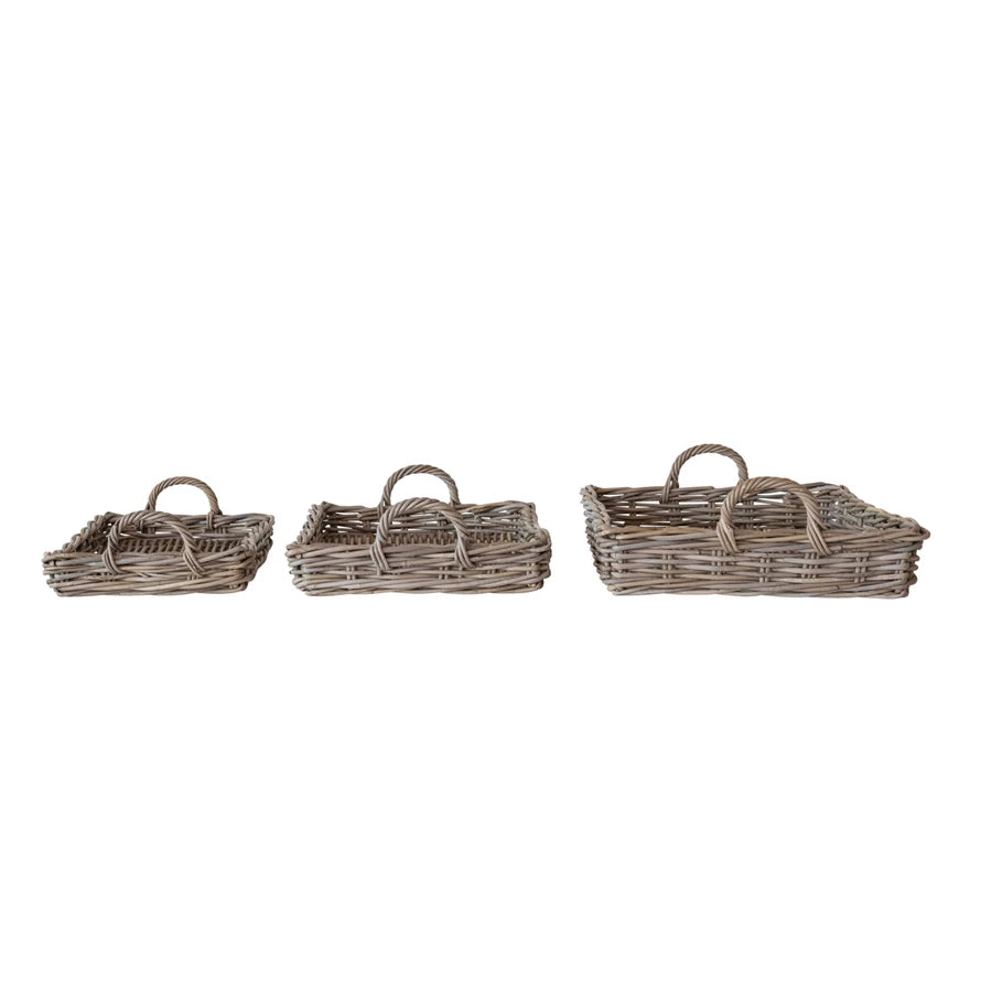 Woven Rattan Trays